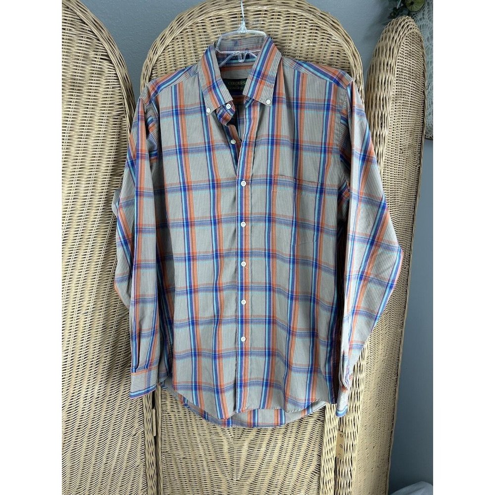 button down shirt Plaid Large Colours By Alexandra Julian Brown Orange